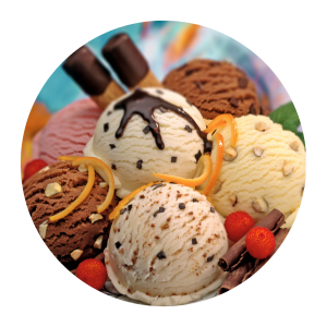 Ice cream picture with many flavors